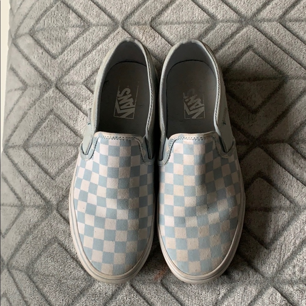 Women’s Blue Checkered Vans